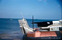 Closeup of the fin and propeller